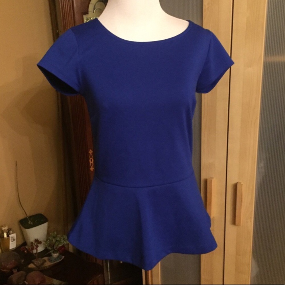 Navy blue peplum top